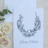 Letterpress Floral Antlers Christmas Card (Charcoal)