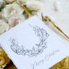 Letterpress Floral Antlers Christmas Card (Charcoal)